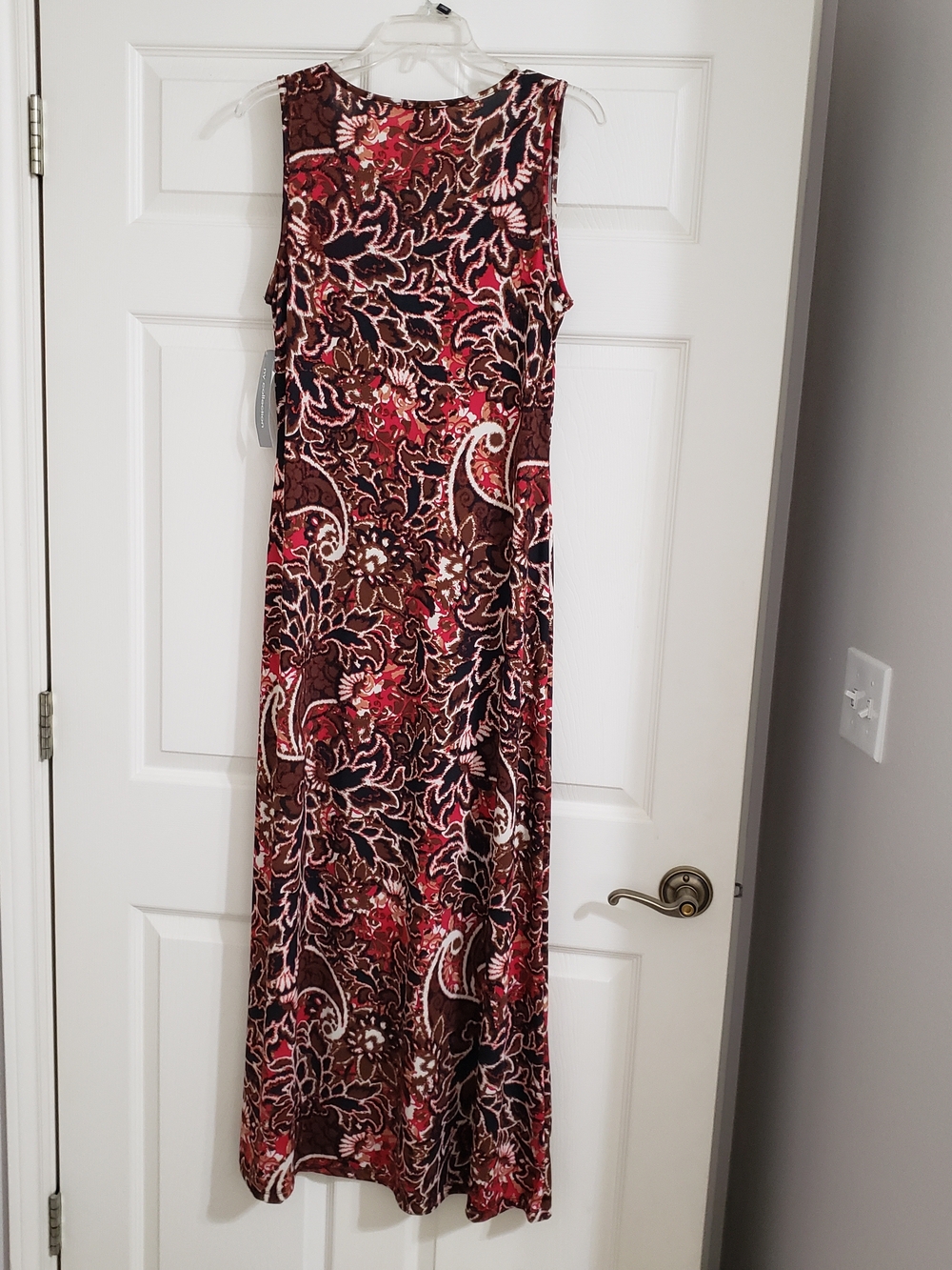 NY Collection Brown and Red Floral Paisley Maxi Dress - Picture 5 of 8